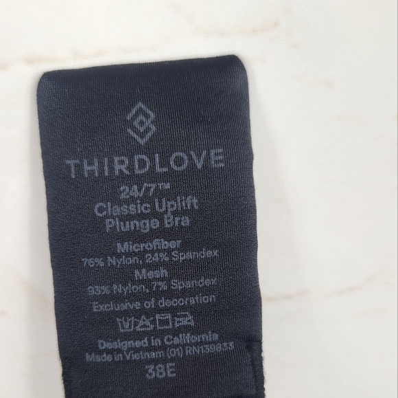 ThirdLove 24/7 Uplift Plunge Lift Support Comfort Underwire Bra Black 38E - Picture 15 of 15